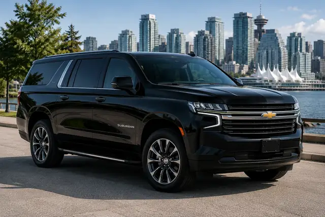 Black luxury SUV for Richmond airport transportation